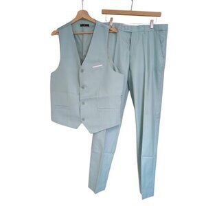 Men's Slim Fit 2-Piece V Neck Casual Suit Vest and Pants Set M